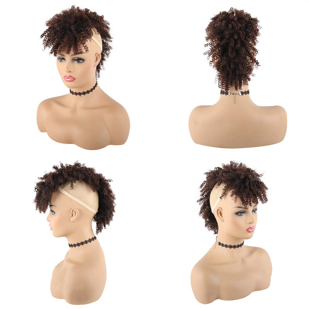 Tasha Brown Curly Synthetic Mohawk Up Do Clip In Extensions