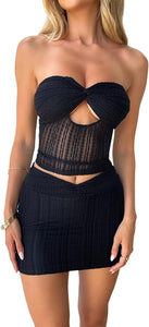 Miami Beach Black Sweetheart Cut-Out Mini Dress