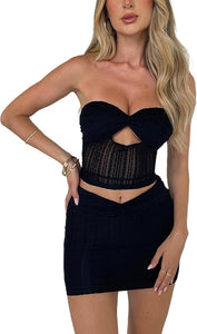 Miami Beach Black Sweetheart Cut-Out Mini Dress