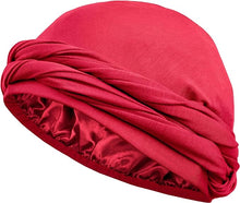 Load image into Gallery viewer, Men&#39;s Red Pre-Tied Satin Turban