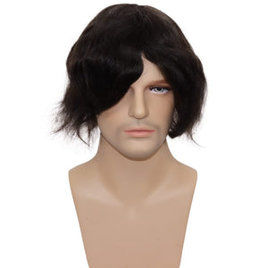 Ryan 130% Density 6 Inches Black European Human Hair Lace Front Toupee