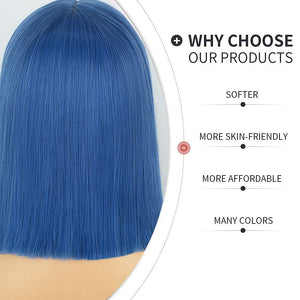 Powder Blue Synthetic 150% Density Lace Front Bob Wig