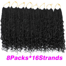 Load image into Gallery viewer, Niki #1B Bohemian Crochet Box Braids Braids with Curly Ends Hair Extentions