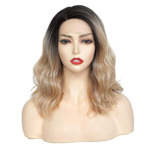 Vienna Blonde Ombre 12 Inch Natural Wavy Lace Front Wigs